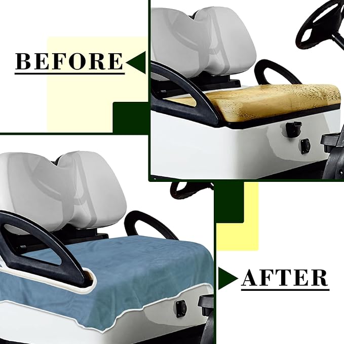 YOKYHOM Golf Cart Seat Covers for 2/4-Seater, Microfiber Seat Towel Blanket, Keeps Seats Cool, Clean & Comfortable, Fits EZGO, Club Car, Yamaha, 51"x31"