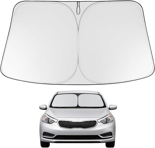 Proadsy 2026 Upgrade Windshield Sun Shade Custom Fit 2014-2018 Kia Forte Foldable Front Sunshade Protector Sun Visor Blocks UV Rays Keep Car Cooler