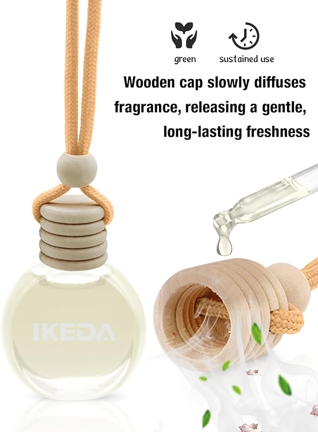 Ikeda Car Air Freshener: Hanging Car Smell Air Freshener | 10ml Hanging Car Perfume | Long Lasting Fragrance | Strong Scents Diffuser for Auto Home (Memory)