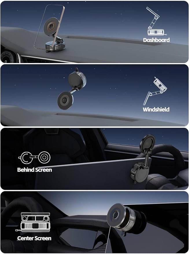 Car Phone Holder Compatible with Magsafe [60+LBS Strongest Suction & 2800gf Magnetic] 360° Adjustable Car Phone Mount, Phone Holders for Your Car for iPhone 17 Pro Max 16 15 14 13 12 Air Plus