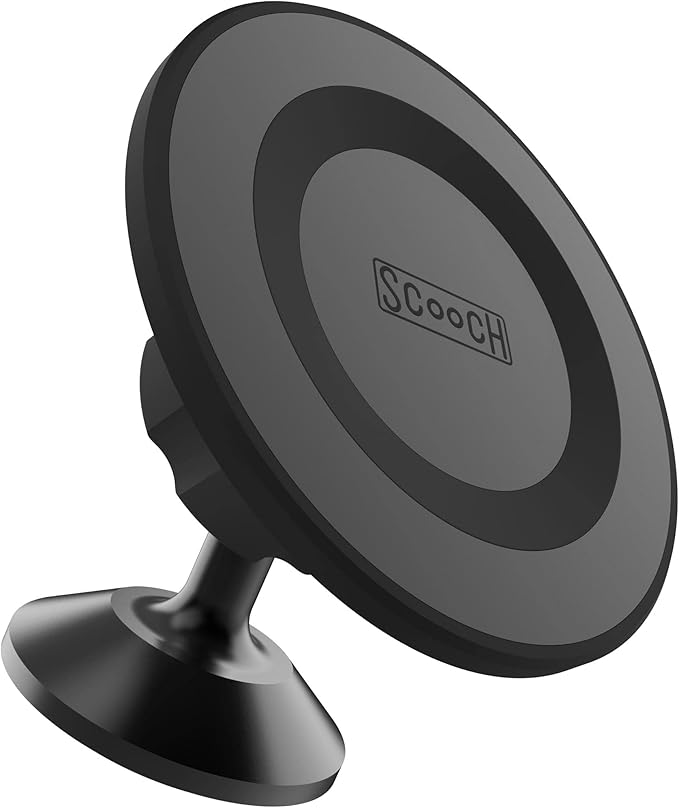 Scooch MagSafe Car Mount Compatible with Any Smartphone [MagMount] Compatible with MagSafe, Strong Magnets, Fully Adjustable Magnetic Car Mount, Sticks to Dashboard, Works Best MagCase
