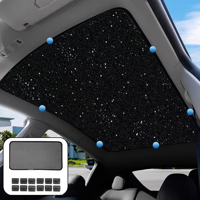 Car Sunroof Compatible with Q5 2009-2017 5-Door SUV, Foldable Glass Roof Sunshade with Storage Bag, Heat Insulation Sun Protection Roof Interior Sunshade