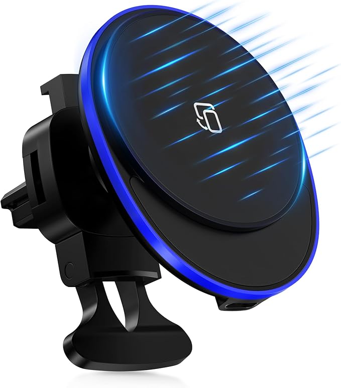 15W MagSafe Car Mount Charger Samsung Android Wireless Car Charger for Samsung Galax S26 Ultra/Z Fold Flip 7/S25 Ultra/S24 FE/S23,Magnetic Air Vent Phone Holder Fast Charging for iPhone 17e,Pixel 10A