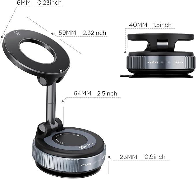 MSXTTLY Vacuum Magnetic Phone Holders for Your Car 2026 Suction Cup Phone Mount with Washable Nano Gel Pads 360° Adjustable Phone Mount,Travel Gifts, Car Phone Holder for Smartphone Car/Gym/Mirror