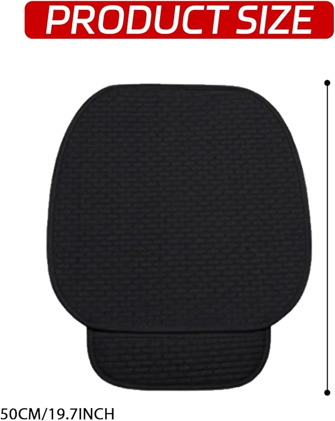 2PCS Car Seat Cushion Covers, Car Seat Cover Pad Front Bottom Protector Mat with Storage Pocket, Breathable Comfortable Auto Front Cushion Pad Mat for Most Vehicle and Office Accessories(Black)