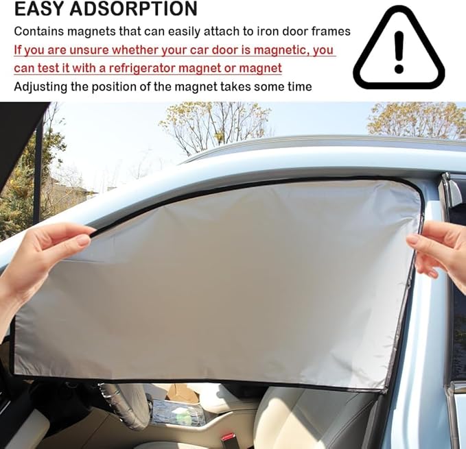 Magnetic Car Window Shade - Full Blackout for UV Block&Privacy Protection with Car Side Window Sun Shade- Universal SUV,Truck,Auto Privacy Shades (A-Side Window/4pcs)