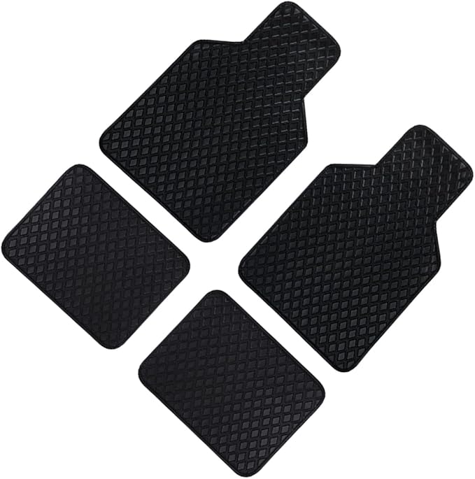 HEMOTON 4pcs Waterproof Car Floor Mats Set, Pu Leather Anti-Slip Front and Rear Foot Mats, Universal Fit Vehicle Carpet Protector for Cars and Suvs