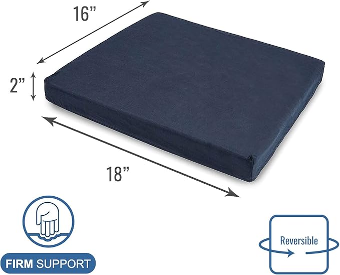 DMI Seat Cushion and Chair Cushion for Office Chairs, Wheelchairs, Scooters, Kitchen Chairs or Car Seats, FSA HSA Eligible, for Support and Height while Reducing Stress on Back, Tailbone or Sciatica