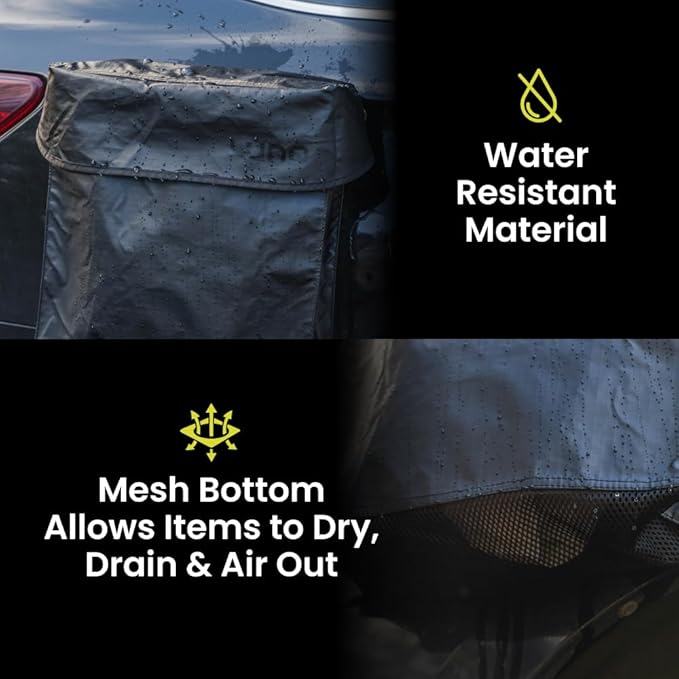 LUNO Magnetic Shoe Bag – Outdoor Car Camping Shoe Storage with Quick-Dry Mesh & Strong Magnetic Mount | Water-Resistant Boot Bag & Gear Organizer for Van Life, Adventures & Wet Gear (Black)