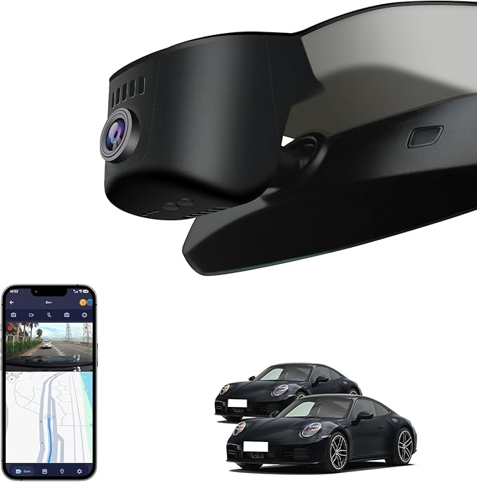 Single Channel 4K Dash Cam for 2025 Porsche 911 Carrera GTS 4 GTS T S GT3 Touring RS Turbo S (992.5),OEM Style,UHD 2160P Image6,WiFi & APP,Loop Recording,G-Sensor,Easy to Install,64GB Card