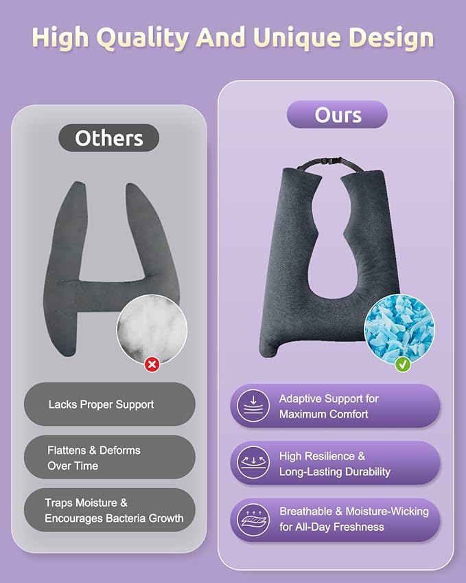 Car Pillow for Kids Travel Pillow with Adjustable Strap,Children Neck Pillow for Car Headrest to Support Head and Body Road Trip Essentials (Grey)