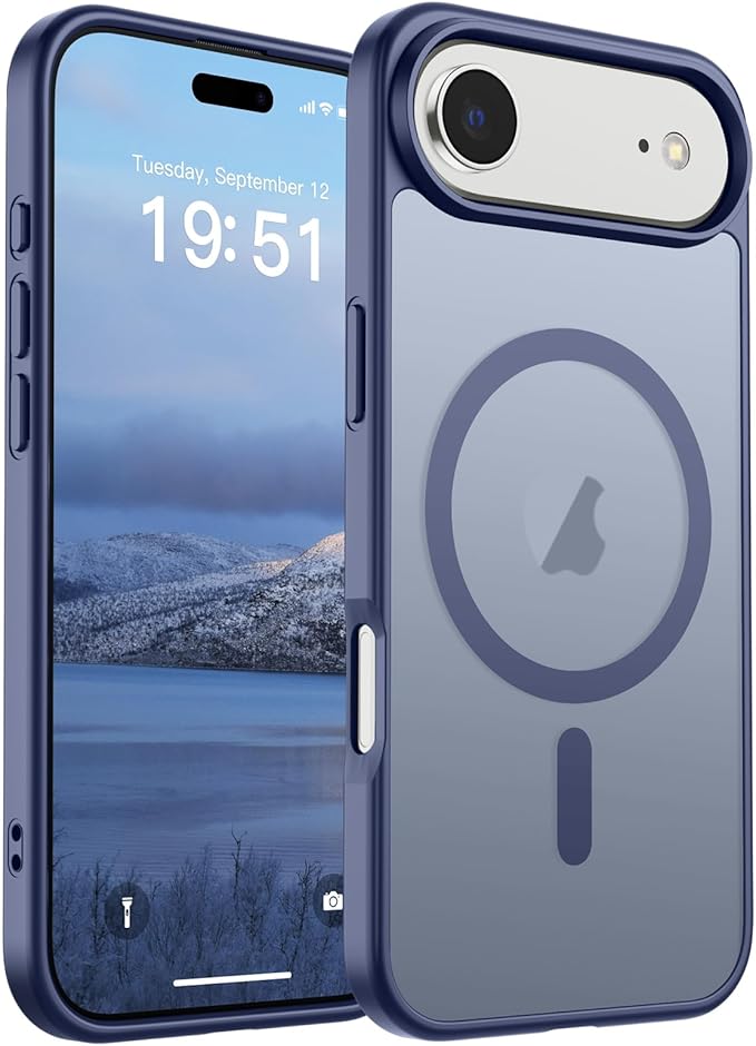 SUPFINE Magnetic for iPhone Air Case (Compatible with MagSafe)(Military Grade Drop Protection) Slim Translucent Matte Shockproof with Anti-Fingerprint Phone Cover for 17 Air,Lavender Gray