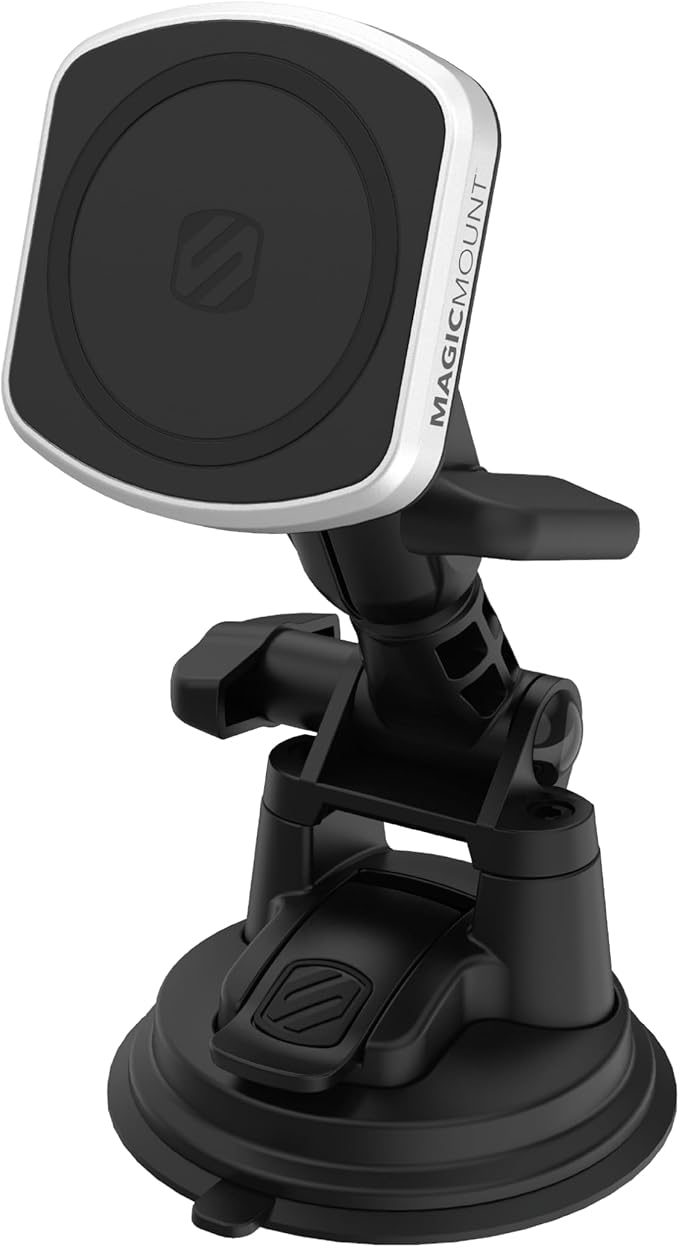 Scosche MP2WDHD MagicMount™ Pro2 Heavy Duty, Extra-Strong Suction Cup Cell Phone Mount, Windshield/Dashboard Magnetic Phone Holder with Anti-Shake Stabilizer for iPhone, Android, Tablet, Car, Truck