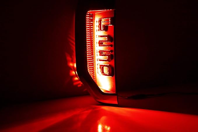 iJDMTOY Sports Red LED Background Illumination Kit Compatible with 2017-2021 Ford F250 F350 F450 Super Duty Side Fender Chrome Emblem
