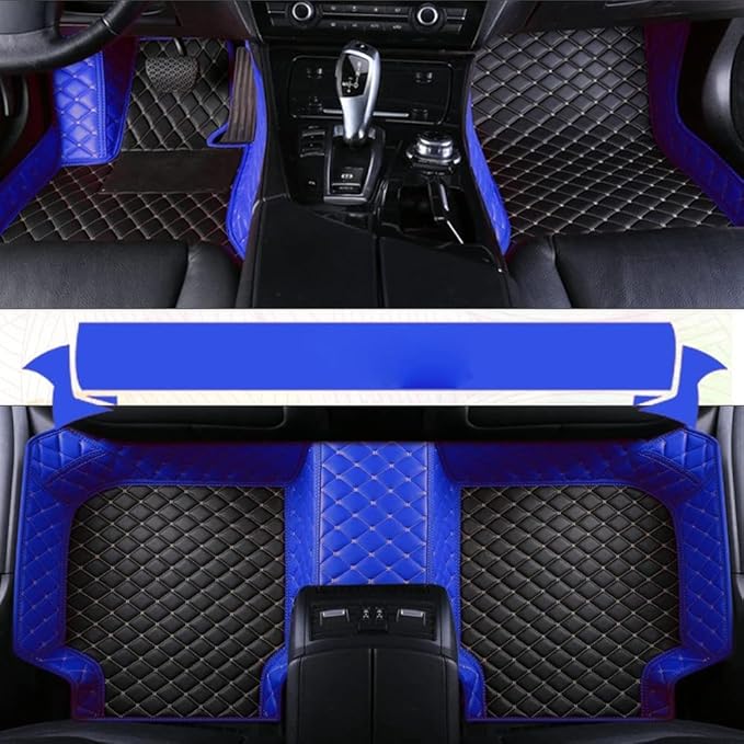 Custom Personalized Floor Mats for Cars，Luxury Full Coverage All Weather Car Floor Mats，Anti-Slip Leather Car Mat Set ，Custom Floor Mats for 99% of Cars, Trucks & SUVs (Purple Black)