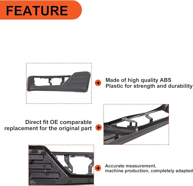 ECOTRIC Black Front Driver Seat Cushion Panel Trim Compatible with 2008-2010 Ford F250 F350 F450 F550 Super Duty Replacement for 8C3Z-2562187-CB