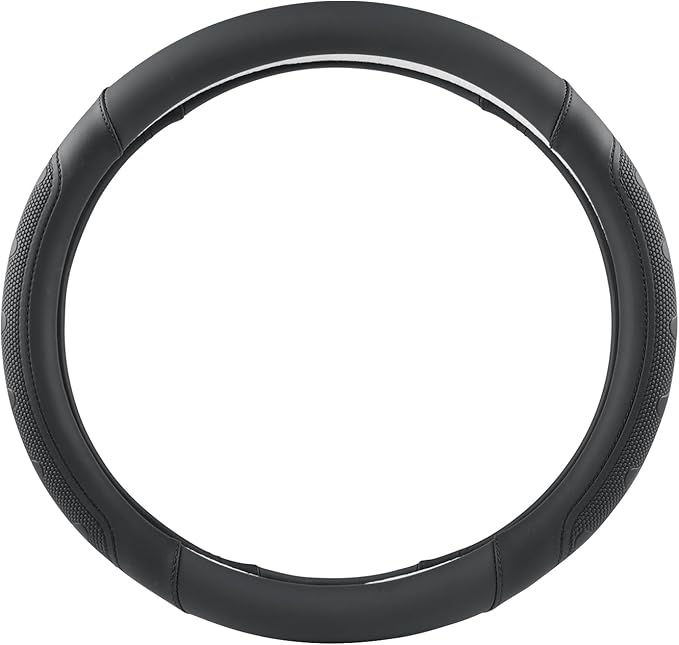 GIANT PANDA Car Steering Wheel Cover for RAM 1500 2500 3500, Compatible with Dodge RAM 15.5-16 inches - Black