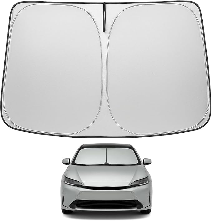 Proadsy Windshield Sun Shade for Toyota Prius 2023 2024 2025 2026 4-Layer Foldable Front Sunshade Protector Sun Visor Blocks UV Rays Keep Car Cooler