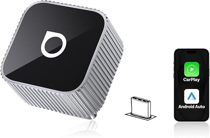 OTTOCAST 2026 Upgrade Mini Slim 3.0, 2-in-1 Wireless CarPlay & Android Auto Adapter, Plug & Play Dongle, Fast Auto-Reconnect, Dual-Band 5Ghz, for Cars with Wired CarPlay & Android auto (Silver)