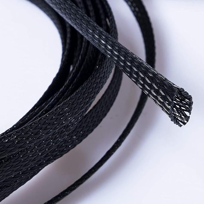 25ft - 3/8 Inch Cable Management Sleeve Protector,Wire Loom PET Expandable Wire Sleeving for Office TV Computer Home Theater Engine Bay Cord Organizer,Protect Cables from Pet Cat Dog Chewing,BlackBlue