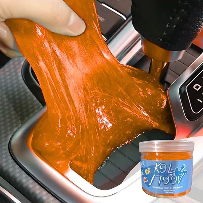 Ultimate Orange Car Cleaning Gel: Automotive Detailing Putty for Interior Care, Vent Cleaning, and Dust Removal Reusable Cleaning Slime for Car, Keyboard, and Camera, Car Travel Essentials