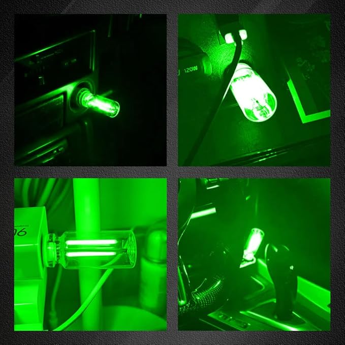 USB LED Car Interior Atmosphere Light, Auto Interior Lights, Plug-in USB Automotive Light, Universal Portable Auto Ambient Lighting Kit Car Accessories for Cars, Bedroom, Hallway (Green)