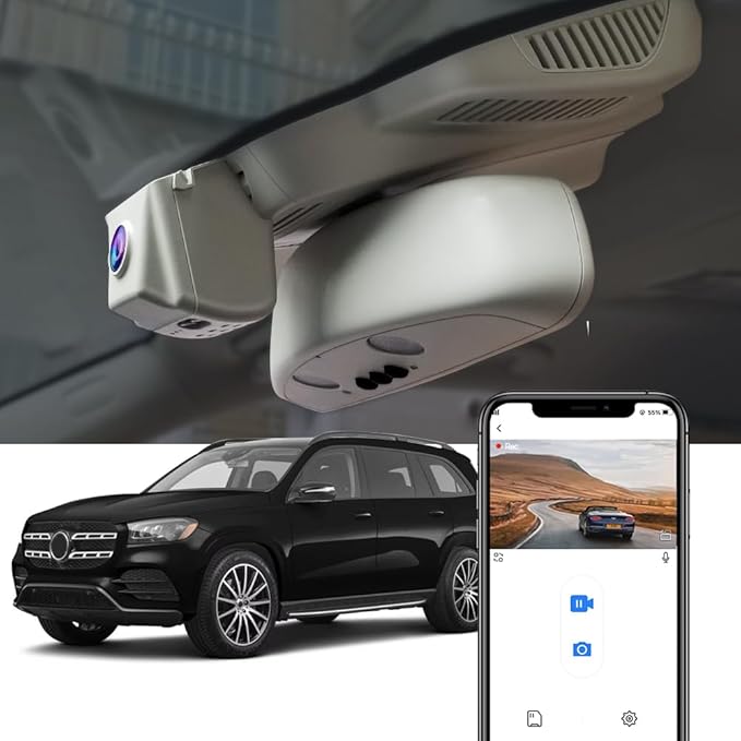 Fitcamx 4K Dash Cam Suitable for Mercedes-Benz GLE GLS (Model D) 2020-2026 V167 X167, OEM Factory Look, UHD 2160P Video, Built-in WiFi & APP, G-Sensor, Loop Recording, Easy to Install, 64GB Card