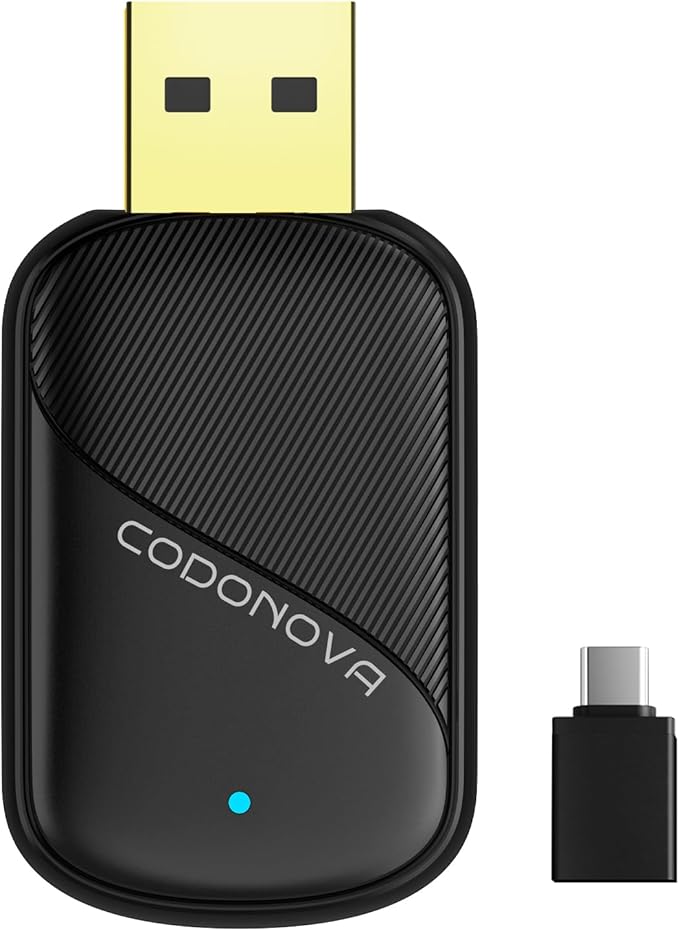 Mini Wireless Carplay and Android auto Adapter with Fastest Connection Car, No Latency Wireless Carplay Adapter, for Cars from 2016 & Phone with iPhone 6 or Above/Android 10+, USB-A/Type-C Black