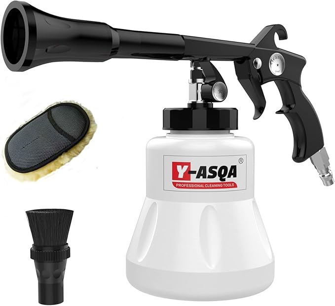 Professional Car Cleaning Gun - Tough Stain Remover for Auto Upholstery, Leak-Proof Multi-Purpose Air Pulse Detail Cleaner Kit, Air Compressor Compatible for Home & Vehicle Interior/Exterior