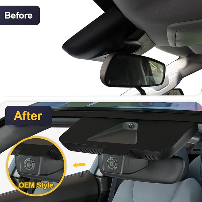 Fitcamx Front 4K+Rear 1080P Dash Cam Adapts for Toyota Tundra 2022-2026 Hybrid & Sequoia 2023-2026 (Gen3), OEM Look, 2 Way HD Video, WiFi & APP, Loop Recording, G-Sensor, Easy to Use, 128GB Card