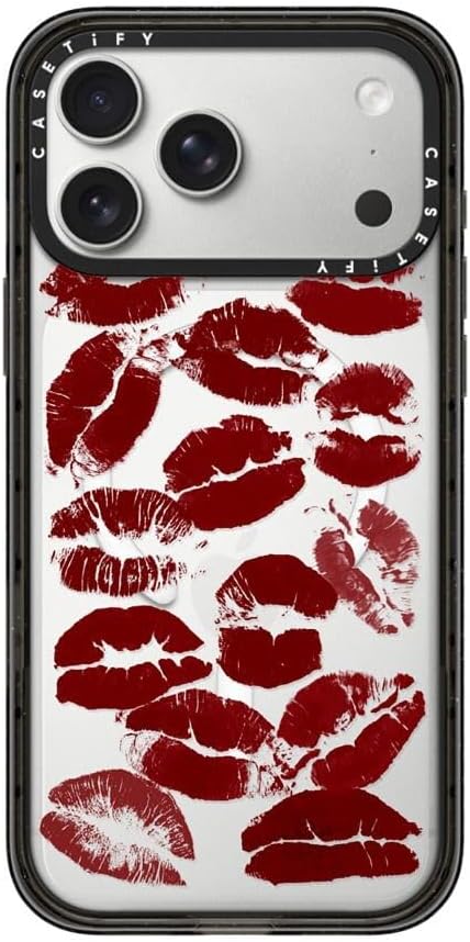 CASETiFY Impact iPhone 17 Pro Max Case [Slim/Compatible with Magsafe / 8.2 ft. 4X Military Grade Drop Protection] - Hot Lips - Clear Black