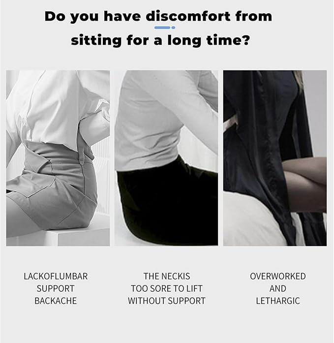 Back and Seat Cushion, Soothe+Cushion,Car Seats with Lumbar Support,Memory Foam Non Slip Skin with Back Support for Office Chair, Car (Dark Gray)