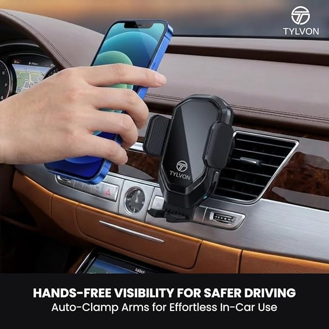 Wireless Car Charger, Air Vent Auto-Clamping Car Mount 15W Fast Charging, Compatible with iPhone 15/14/13/13 Pro/12 Pro Max/12 pro/12/11/10, Samsung Galaxy S24/S23/S22, Google Pixel 8/7/6