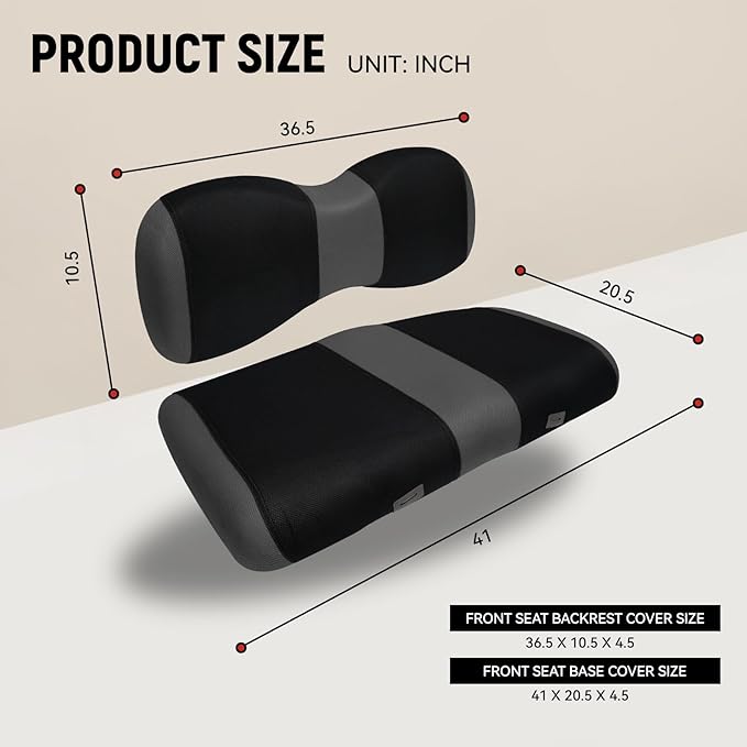Golf Cart Front Seat Covers for Yamaha G29/drive Drive 2 2007+, Durable Polyester Fabric Yamaha G29 Seat Covers, Breathable Washable