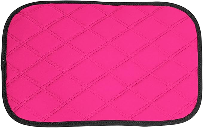 FH Group Neosupreme Pink Diamond Pattern Center Console Pad – Water-Resistant Armrest Cover Protector for Cars, SUVs & Trucks