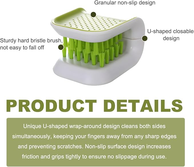 KVAEY Car Seat Belt Cleaning Brush, U-Shaped Auto Interior Washing Brush with Double-Sided Bristles, Closeable Safety Belt Bristle Scrubber Cutlery Cleaner Brush for Car Home (1 PCS)