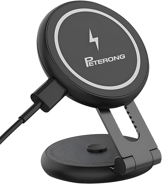 Magnetic Wireless Car Charger Mount Compatible with MagSafe Designed for Tesla Model, 15W Fast Charging Magnetic Car Phone Mount Foldable Invisible Dashboard for iPhone 16/15/14/13/12(Black)