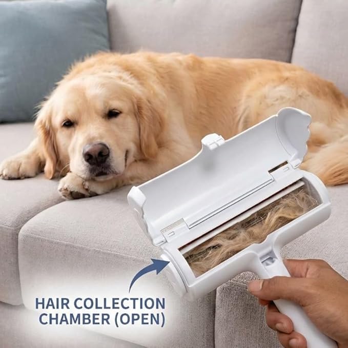 Pet Hair Remover Reusable Fur Roller for Dogs & Cats – Lint Cleaner for Carpet, Furniture, Sofa, Bed & Car Interior – Portable Cleaning Brush