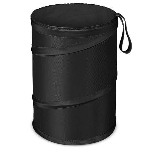 Car Trash Bin, Medium-Sized Pop-up Car Trash Can, Collapsible Garbage Can with Elastic Band Hanging, Double-Layer Washable Vehicle Trash Can, Velcro Waste Basket Bin