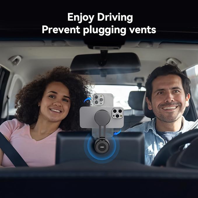 Electric Vacuum Suction Car Phone Holder, 360° Rotation Magnetic Phone Holder for Car Foldable Strong Suction Adjustable Car Phone Mount Stand for iPhone16/15/14/13/12(Not Charge Phone)