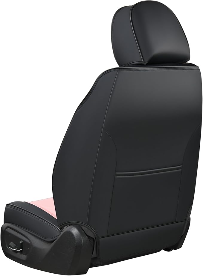 FLORICH Automotive Seat Covers for Cars Front Seats, Leather Car Seat Covers Waterproof Pink & Black Seat Covers 2 Pack, Universal Seat Protector for Most Cars Trucks SUV