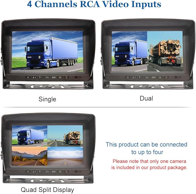 B-Qtech 7 inch Wireless Backup Camera System Digital Signal HD 1080P Rear View Monitor Kit, IP69 Waterproof Night Vision Reverse Back up Camera for Truck Car RV Trailer Camper Van Bus