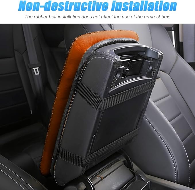 Fluffy Car Armrest Cover, Universal Car Center Console Pad, Car Armrest Seat Box Cover Decor Accessories For Women Men, Armrest Seat Box Cover Protector For Most Vehicle, SUV, Truck, Car (Brown)