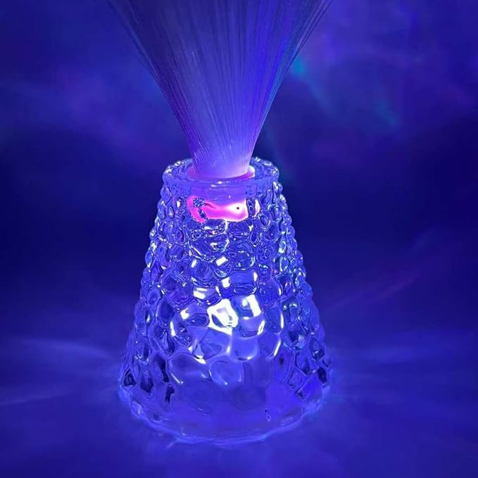 2pcs 14 inch Corded Fiber Optic Mood Novelty Lamps Lighting Lite with Color-Changing Crystals Base (2)
