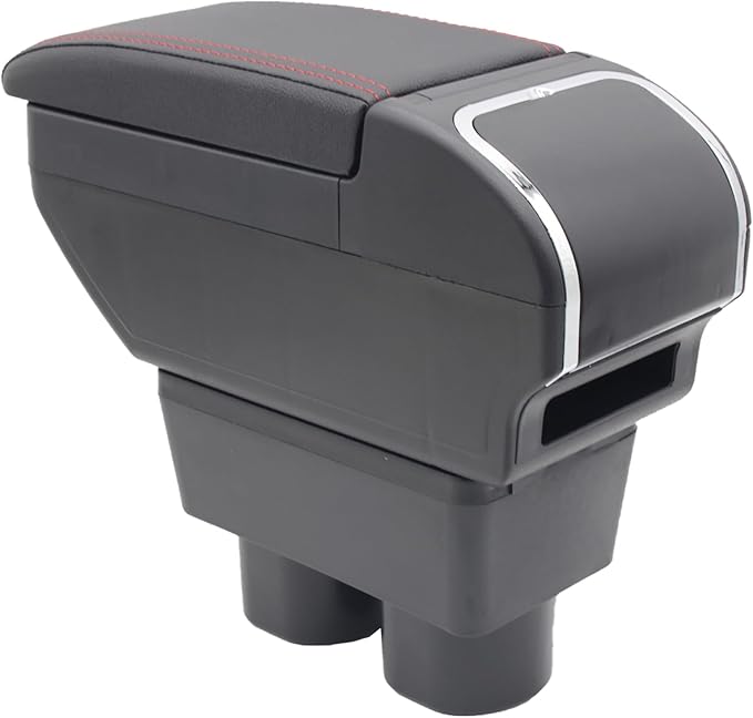 YJYWZH Armrest Box for Nissan Almera Versa 2007-2011 Car Center Storage Box Hand Centre Consoles Cup Holder Arm Rest Double-Layer Black Accessories
