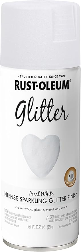 Rust-Oleum 299426 Specialty Glitter Spray Paint, 10.25 Oz, Pearl White