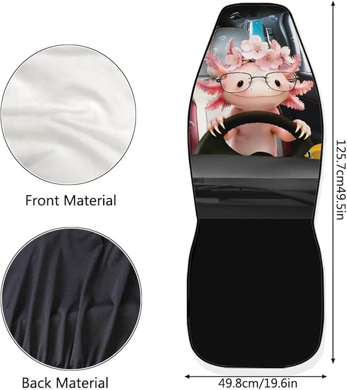 Axolotl Car Seat Covers Front Seats 2 Pack Cute Car Seat Cover Protector Front Seats Easy Installation Removable Automotive Accessories Interior Covers for Sedan SUV
