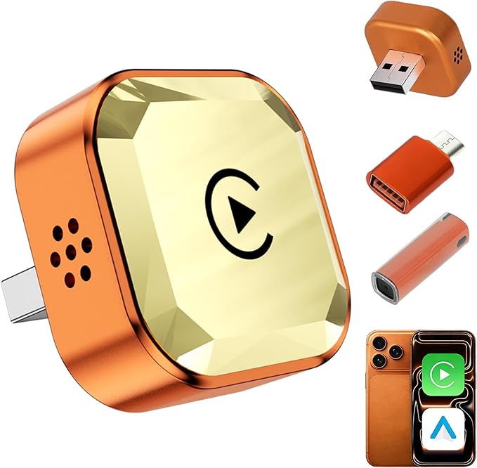 Wireless CarPlay Adapter, 2026 Upgrade Plug & Play CarPlay Wireless Dongle for iPhone, 5.8GHz WiFi 0 Latency Car Play Adapter for Cars with Factory Wired CarPlay, Compatible with iPhone 11-15, iOS 10+