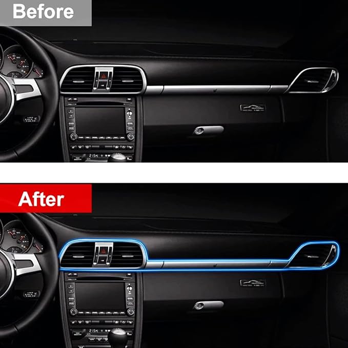 Interior Car Strip Lights, Goodream USB Music Sync Multicolor Multiple Modes LED Fiber Optic Light Ambient Neon Wire Lighting Kits for Sedan Truck SUV Accessories Center Console Dashboard