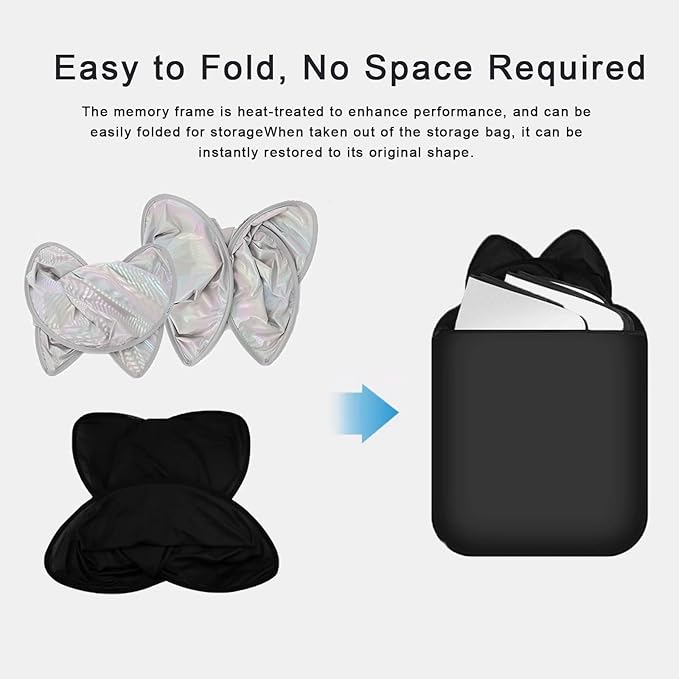 Sunshade Roof Compatible with Audi Q5 2009-2017 SUV, Heat Insulation Sunroof Shade, Foldable Glass Roof Shade with Storage Bag, Black